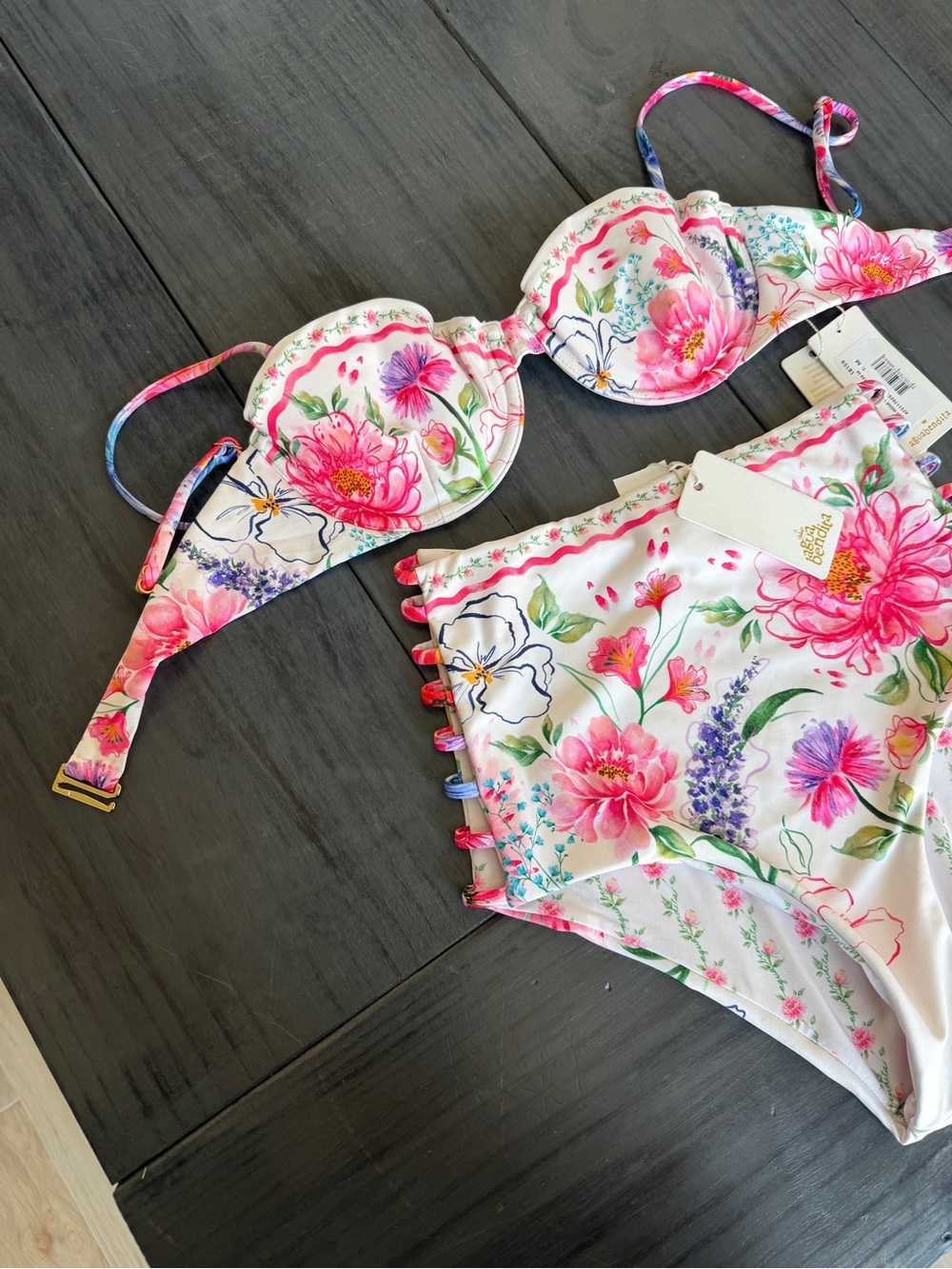 Agua Bendita Floral Bikini Set Size M NWT - Picture 4 of 9